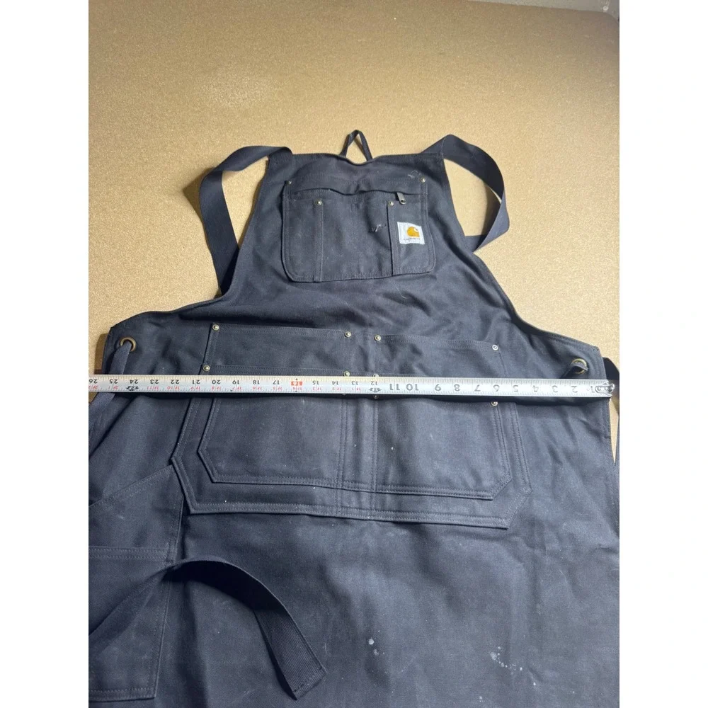 Carhartt Duck Apron Black Cotton Canvas Tool Pockets 103439-001 Mens OS